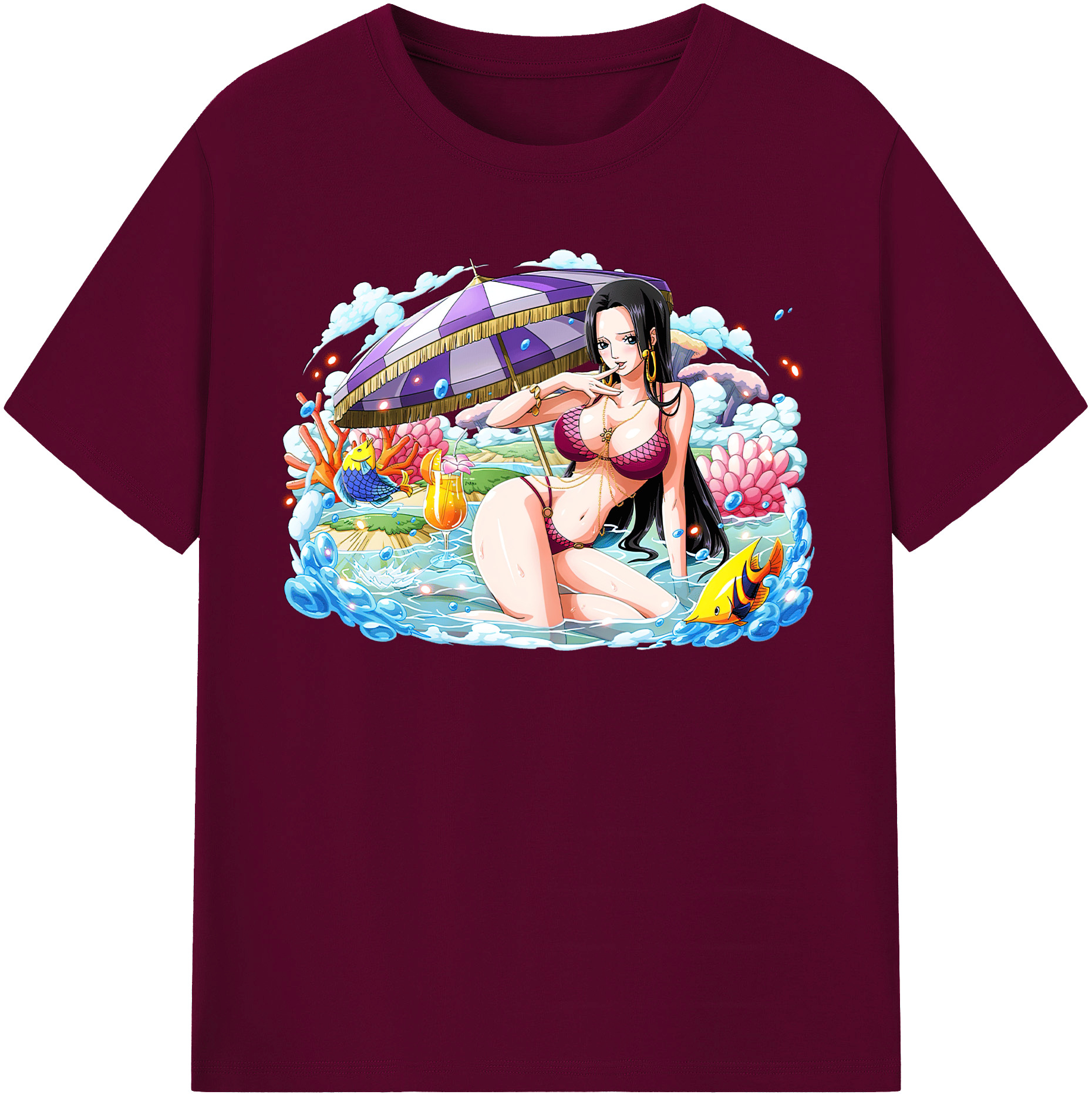 ワンピース ボア・ハンコック ONE PIECE Boa·Hancock レディースカジュアルプリントTシャツ（綿100％）